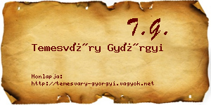 Temesváry Györgyi névjegykártya