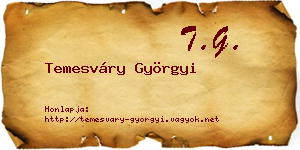 Temesváry Györgyi névjegykártya
